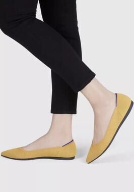 Rothys Retired Marigold Yellow Classic Ballet Flats US Size 6.5, Pointed Toe